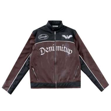 DENIMITUP motorsport leather jacket - Cognac Brown - Jacket S