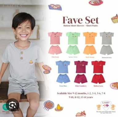 Libby Fave Set Stelan Oblong Pendek 1-2 Tahun/ Pasang Vista Blue