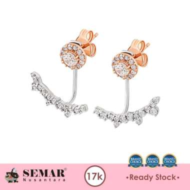 Anting Emas Illuminae Starflare Earrings Collection Rose White Gold 17K Semar Nusantara