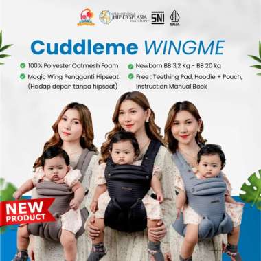 CuddleMe WingMe Carrier - Gendongan depan tanpa Hipseat - Bayi SSC Newborn Nyaman Wingme Taupe