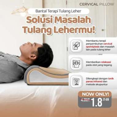 Qudu Cervical Pillow Bantal Terapi Tulang Leher dan Nyeri Otot Leher