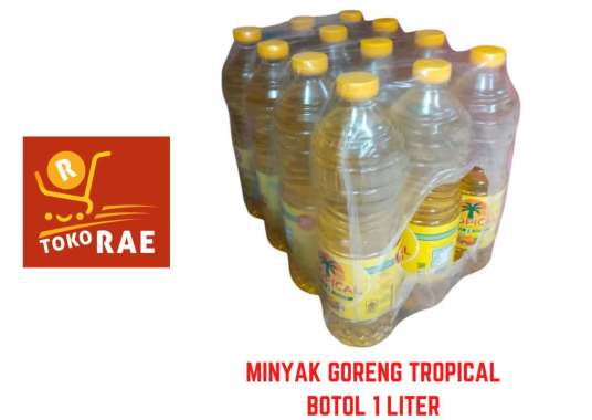 MINYAK GORENG TROPICAL 1 LITER KEMASAN BOTOL 1 DUS ISI 12 BOTOL