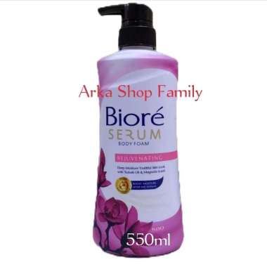 BIORE Serum Body Foam Rejuvenating Pump 550ml Botol Pompa Sabun Mandi Cair