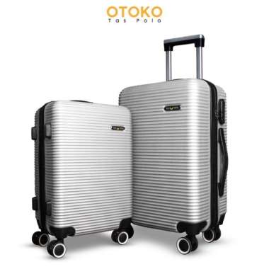 KOPER POLO 20+24 INCH KOPER FIBER KOPER SET ISI 2 KOPER BAGASI+KABIN silver