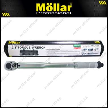 MOLLAR B11960 Kunci Momen 3/8" Torsi 19-110 Nm Adjustable Torque Wrench Socket