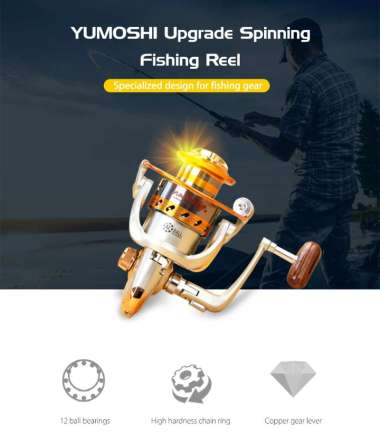 YUMOSHI REELSKING Reel Pancing Spinning 12 Ball Bearing - EF9000 Silver