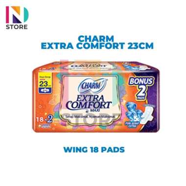 Charm Extra Comfort 23CM Wing/Non Wing 18 & 26 Pads (1 Pcs/pack) Pembalut WING 23CM - 18 PAD