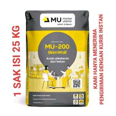 MU-200 Skim Wall 25 kg Semen Mortar Utama Acian Plesteran dan Beton