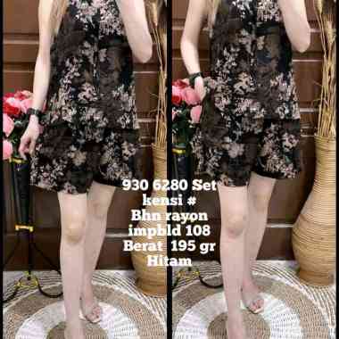 930 2680 Setelan Celana Baju Tidur Rayon Kensi Wanita/Set Kensi Rayon Wanita navy