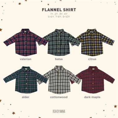 BOHOPANNA - FLANNEL SHIRT - KEMEJA FLANNEL ANAK 1Y CITRUS