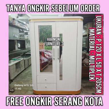 LEMARI PAKAIAN OVAL MULTIPLEK UKURANP 175 X 60 X 200CM BAHAN MULTIPLEK FREE ONGKIR SERANG KOTA 2PINT