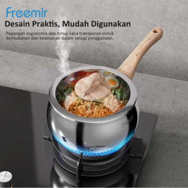 Freemir Panci susu saucepan stainless Anti Lengket Garansi 16cm stainless steel pot 304