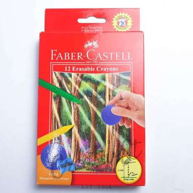 Faber Castell Faber-Castell Crayon Hapus Erasable Crayon Oil Pastel 12 Warna Wax Crayon Jumbo 12