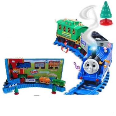 MAINAN KERETA API ASAP REL KERETA MAINAN ANAK TRACK KERETA API BERASAP TOMIS DAN BIG FAMILY