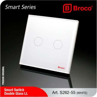 BROCO Smart Switch Double Glass (LL) Putih