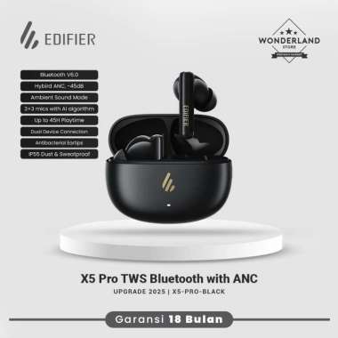 Edifier X5 Pro 2025 Gen2 ANC ENC Gaming Mode Ultra Clear Calls Bluetooth 6.0 Black
