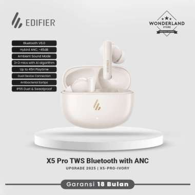 Edifier X5 Pro 2025 Gen2 ANC ENC Gaming Mode Ultra Clear Calls Bluetooth 6.0 Ivory