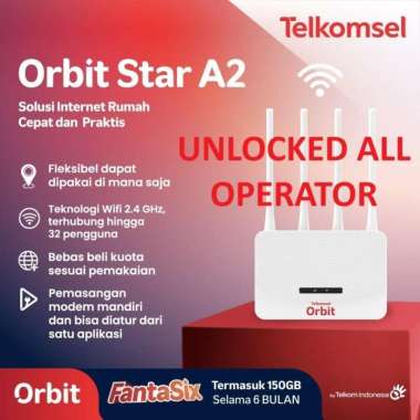 STORE707 Modem Router Telkomsel Orbit Star A2 150GB Advan CPE V1 Pro Wifi 4G High Speed Unlock 150GB
