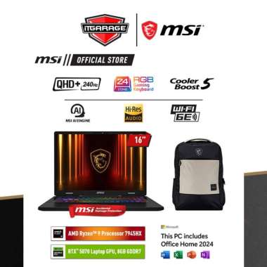 MSI CROSSHAIR A16 HX D7WGKG-047ID | R9-7945HX/16GB/512GB/RTX5070-8GB