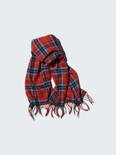 UNIQLO HEATTECH Scarf Syal Winter pria wanita kotak RED