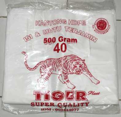 PLASTIK KANTONG KRESEK HDPE PUTIH SUSU TIGER 40 GRADE A