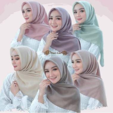 AliMaMa - BELLA SQUARE TERMURAH - Jilbab Segi Empat Polycotton - Hijab Segiempat Murah Medan RANDOM