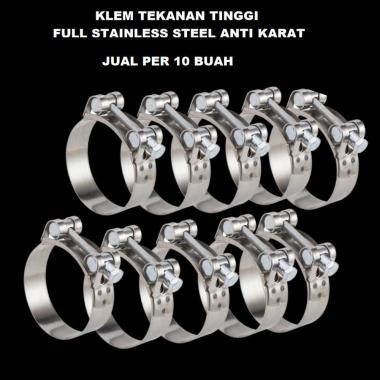 Per 10 Clamp Full Stainless Steel 60 - 63 mm Hose Klem Pengencang Pipa