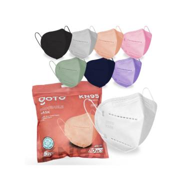 Goto Disposable Mask KN 95 Facemask 5Ply Earloop Masker KN95 5 Ply 10pcs Putih kemasan