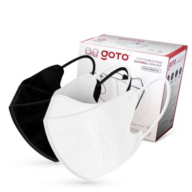 Goto Masker Duckbill 3 Ply Disposable Mask Kesehatan 3Ply Earloop ECO White 50pcs warna