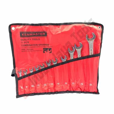 KENMASTER 11 PCS Kunci Ring Pas Set 11 Pcs Combination Wrench TIPE 8-24 MM