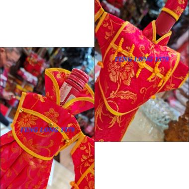 Sepasang Baju Hiasan Botol Pengantin Pernikahan Shuang Xi