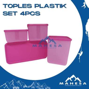 Toples Kue Kering Lebaran Bahan Plastik Tebal Calista Aurora set isi 4pcs