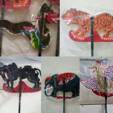 5 buah wayang kulit hewan(bahan kulit sapi asli)