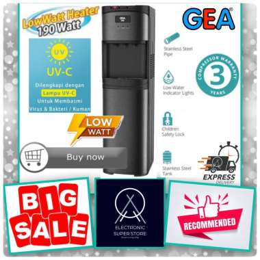 DISPENSER GALON BAWAH GEA STAR UV LAMP VIRUS KILLER SUPER LOW WATT KOMPRESOR GEA