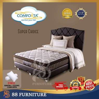 Springbed Comforta SUPER CHOICE Kasur Spring Bed Set Lokal Full Set Divan Dipan Lokal 120x200
