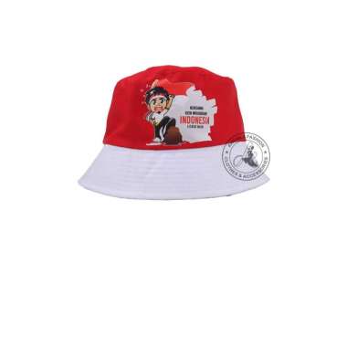 VERISH Topi Bucket Dewasa Pria Wanita Sablon Hut RI Merah Putih HUT RI DWS Motif 3