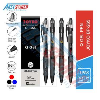 Aksesoren Pulpen Gel Joyko 1 Pack [Q/Q3/Q4/Q5] / Ballpoint Gel Pen Pena Hitam Wara Warni 1 Pak / Bol