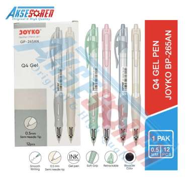 Aksesoren Pulpen Gel Joyko 1 Pack [Q/Q3/Q4/Q5] / Ballpoint Gel Pen Pena Hitam Wara Warni 1 Pak / Bol