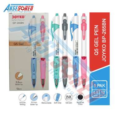 Aksesoren Pulpen Gel Joyko 1 Pack [Q/Q3/Q4/Q5] / Ballpoint Gel Pen Pena Hitam Wara Warni 1 Pak / Bol