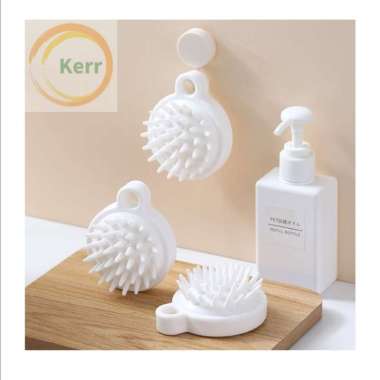 SISIR KERAMAS SILIKON PUTIH ALAT PIJAT KEPALA SISIR MANDI SIKAT SISIR