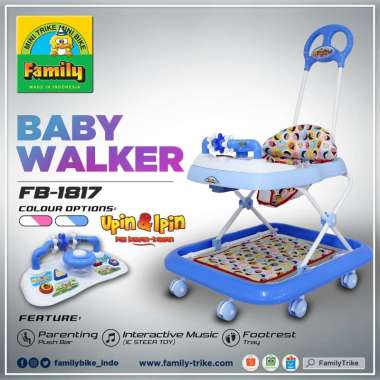 Baby Walker Family Seri Mobil BW-1817LD Motif Upin-Ipin blue