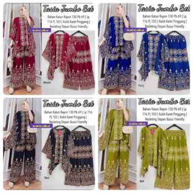 AFAREEN - Set Betwing Setelan Daster Celana Panjang Jumbo Navy