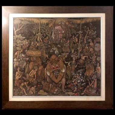 Lukisan Pentas Seni Calonarang Tari Barong Bali