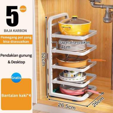 Wastafel Dapur Di Bawah Rak Rak P 5 susun Putih