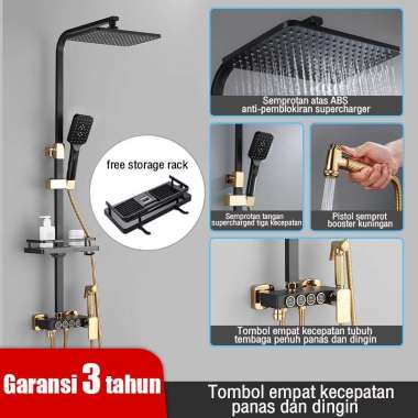 Shower Kamar Mandi Satu Set 4 Fun Emas Hitam 4 dalam