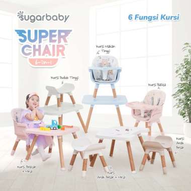 Sugar Baby - Super Chair High Chair 6in1 | Kursi Makan Bayi 6m+ grey bear