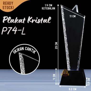 P74-L Plakat Ukir BINTANG kristal Trophy Crystal kaca Piala kejuaraan