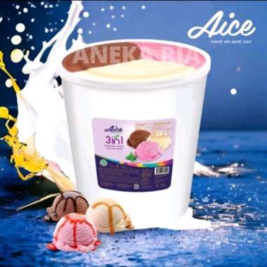 AICE 3in1 Bucket Ice Cream / Es Krim 3 Rasa 8 Liter / Es Krim AICE kemasan Ember 8 Liter