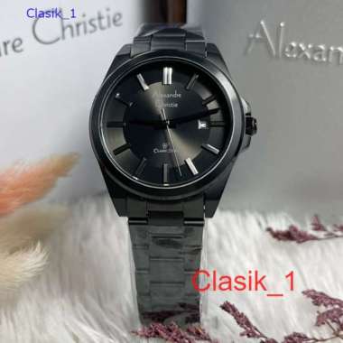 Original 100%!! Alexandre Christie Wanita AC 8663 / AC8663 Full Black Garansi Resmi 1 Tahun
