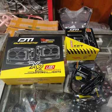 lampu tembak motor mobil lampu duromoto X2 Original X2 + RELAY + SAKLAR